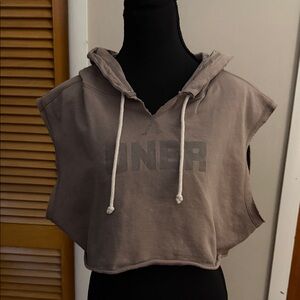 Oner Active Brown Sleeveless Hoodie